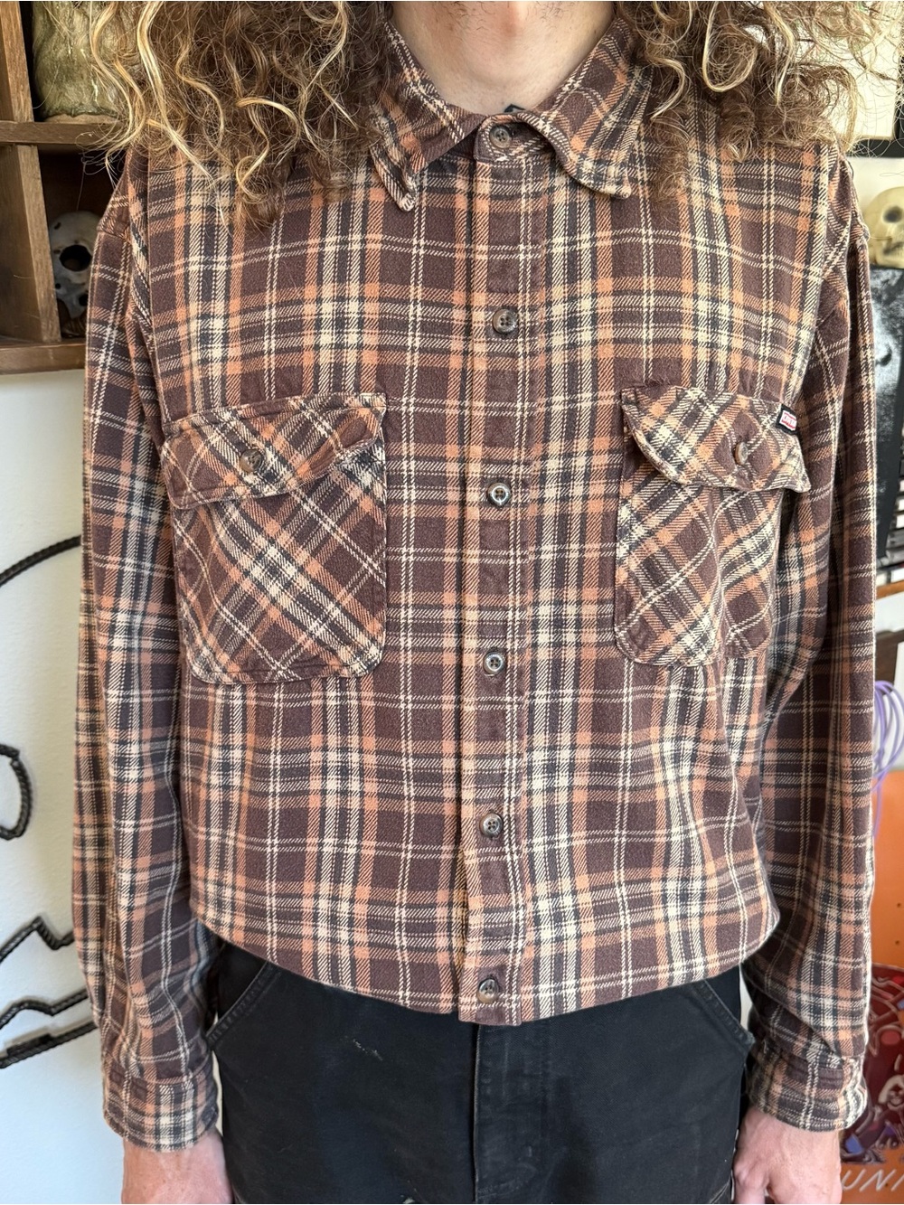Craftsman Earthy Plaid Heavy Cotton Flannel Shirt ~ Size XXL